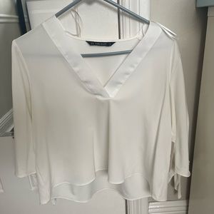 Zara white long sleeve top